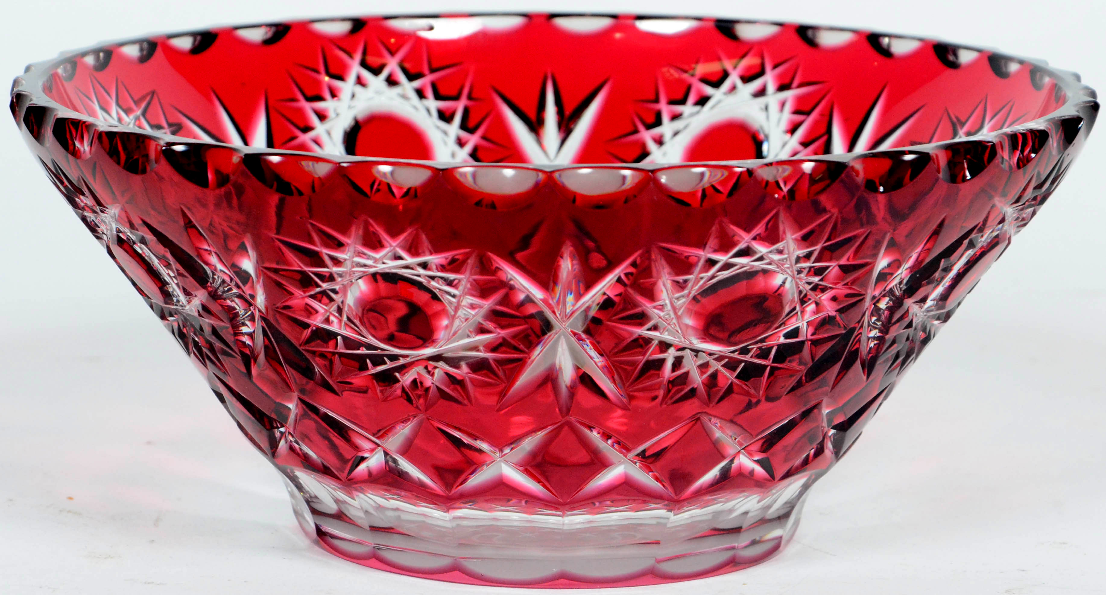 Bowl de cristal vermelho com dourado - foto 1 de 2