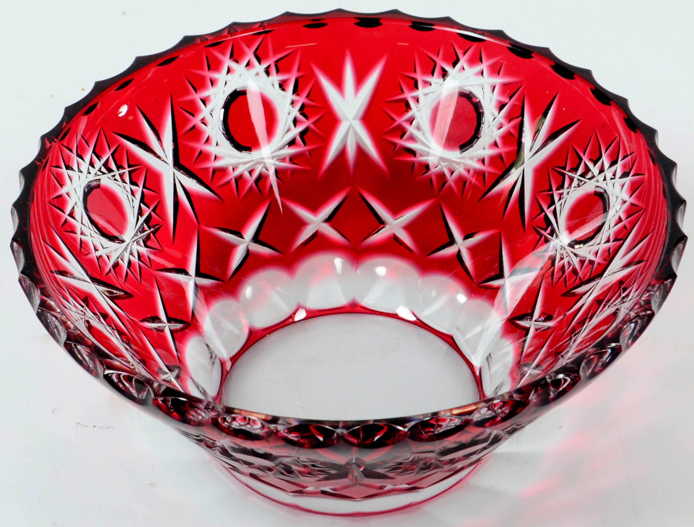 Bowl de cristal vermelho com dourado - foto 2 de 2