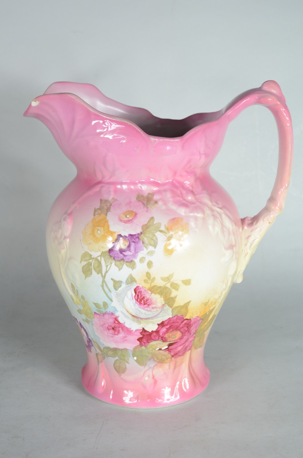 Gomil com bacia de faiança alemã Villeroy & Boch, decorado com flores... - foto 8 de 11