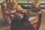 Fernando P. (1917-2005), Pescador - Óleo sobre tela.