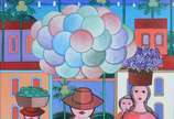 Adelson do Prado (1944-2013), Vendedor de Bola - Óleo sobre tela - datado 2000.