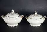 Edelstein (1919-1973),  - Aparelho de jantar de porcelana alemã Edelstein- Bavaria - Maria Theresia, na cor creme com friso dourado, composto de: 6 pratos rasos, 6 pratos fundo