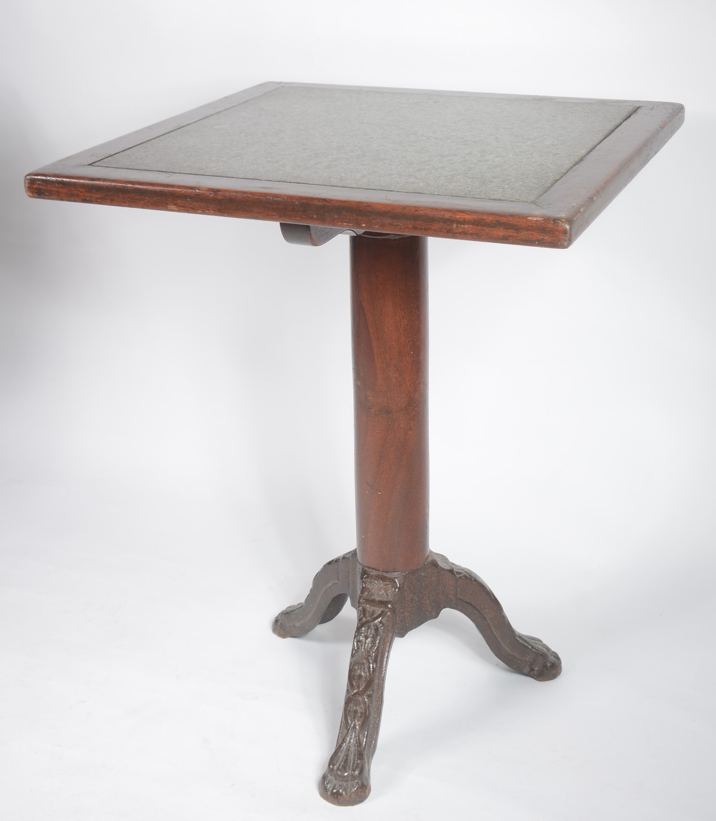 Mesa para bar de madeira, tampo feitio quadrado com mármore, tripé de... - foto 1 de 7