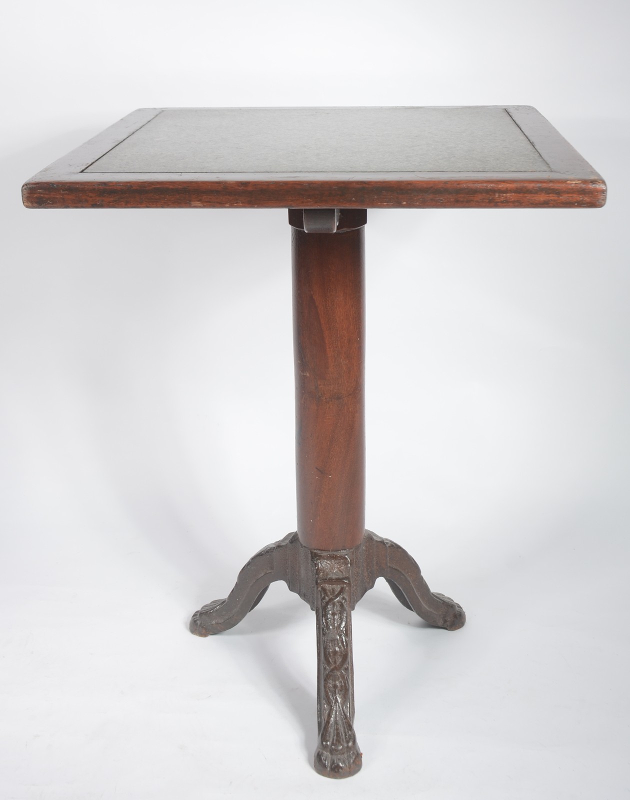 Mesa para bar de madeira, tampo feitio quadrado com mármore, tripé de... - foto 2 de 7