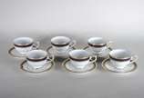Conjunto com 6 xícaras com pires para chá de po... - Conjunto com 6 xícaras com pires para chá de porcelana LAKLAIN.