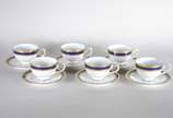 Conjunto com 6 xícaras com pires para chá de po... - Conjunto com 6 xícaras com pires para chá de porcelana LAKLAIN.