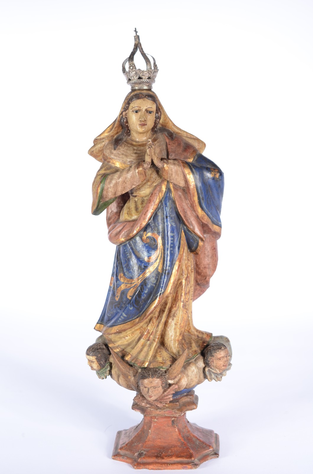 Nossa Senhora da Conceição - Imagem de madeira policromada e dourada... - foto 1 de 9