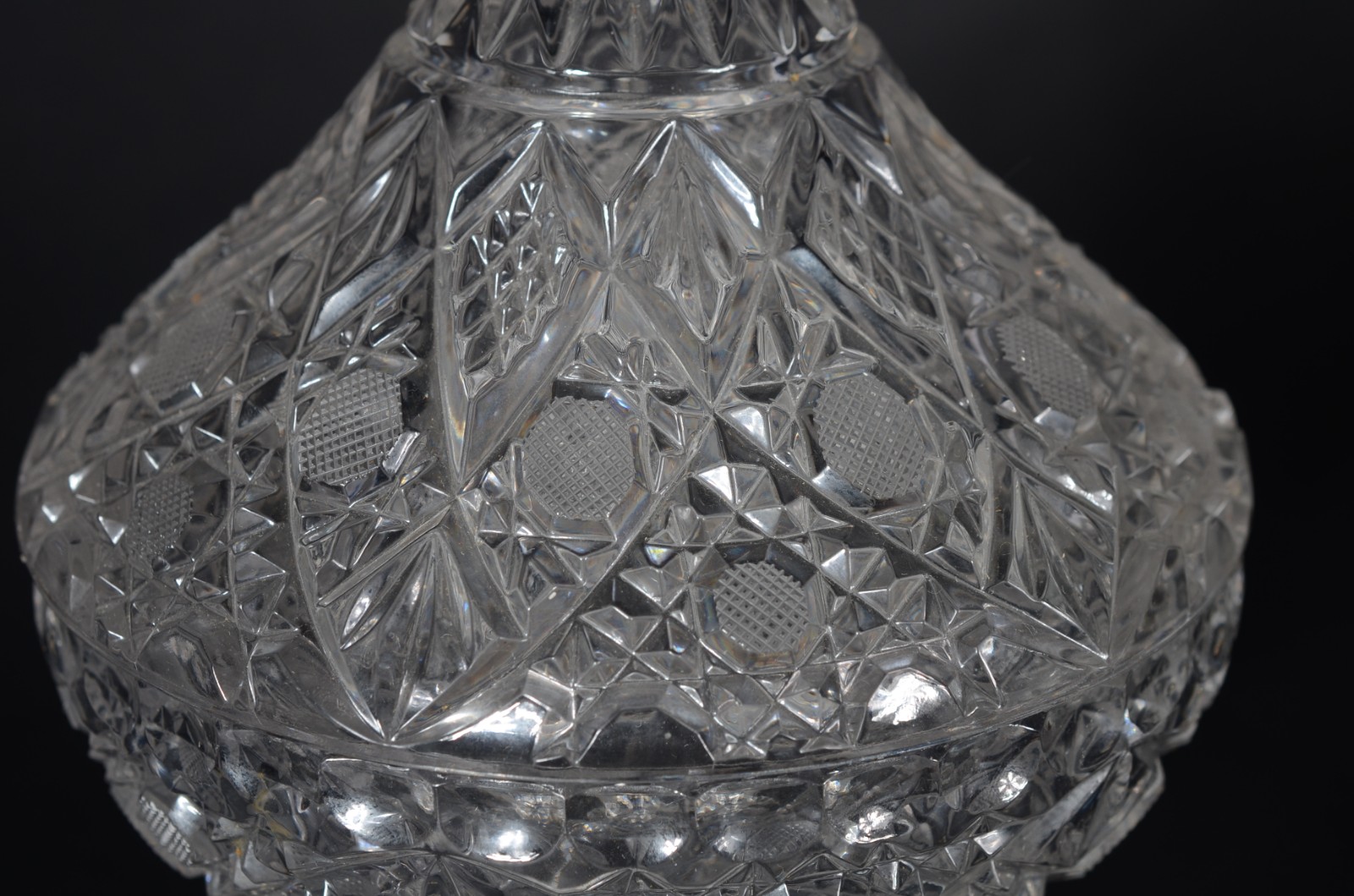 Compoteira de cristal lapidação "tijolinho". - foto 4 de 9