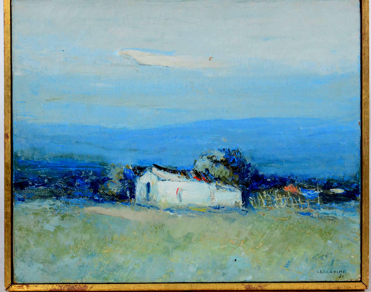  Domenico Lazzarini (1920-1987), Paisagem com casa - foto 1 de 2