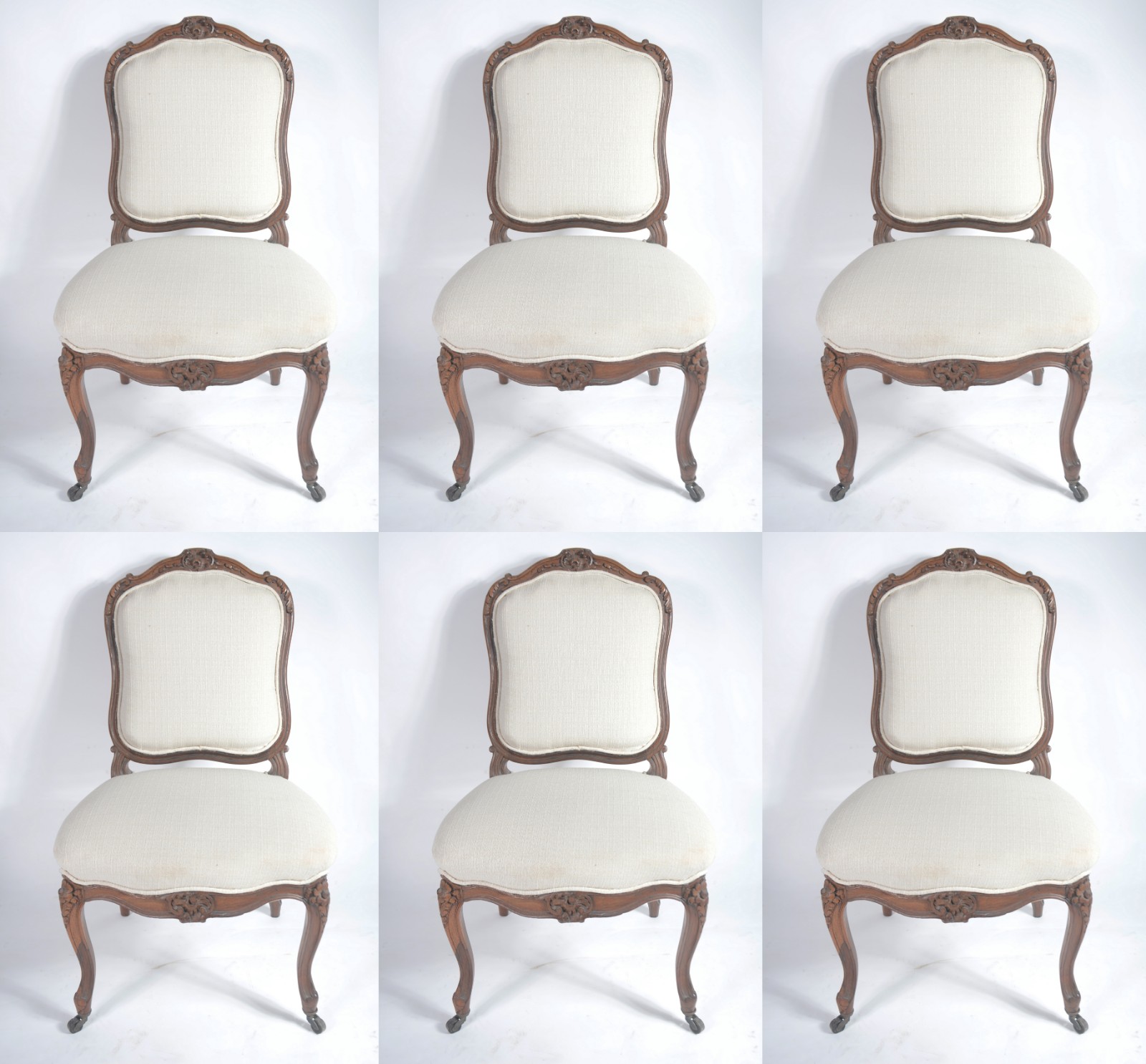 Conjunto com 6 cadeiras para sala de jantar de madeira nobre com... - foto 1 de 6