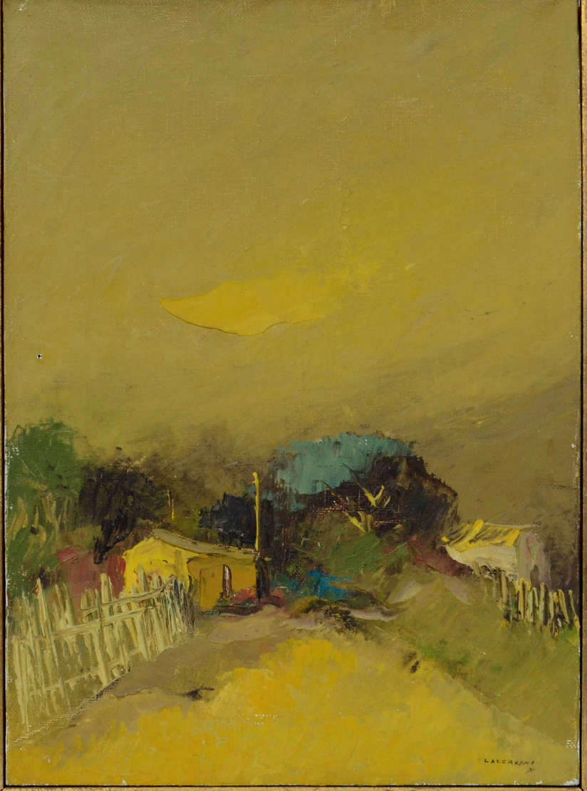  Domenico Lazzarini (1920-1987), Paisagem com casa - foto 1 de 2