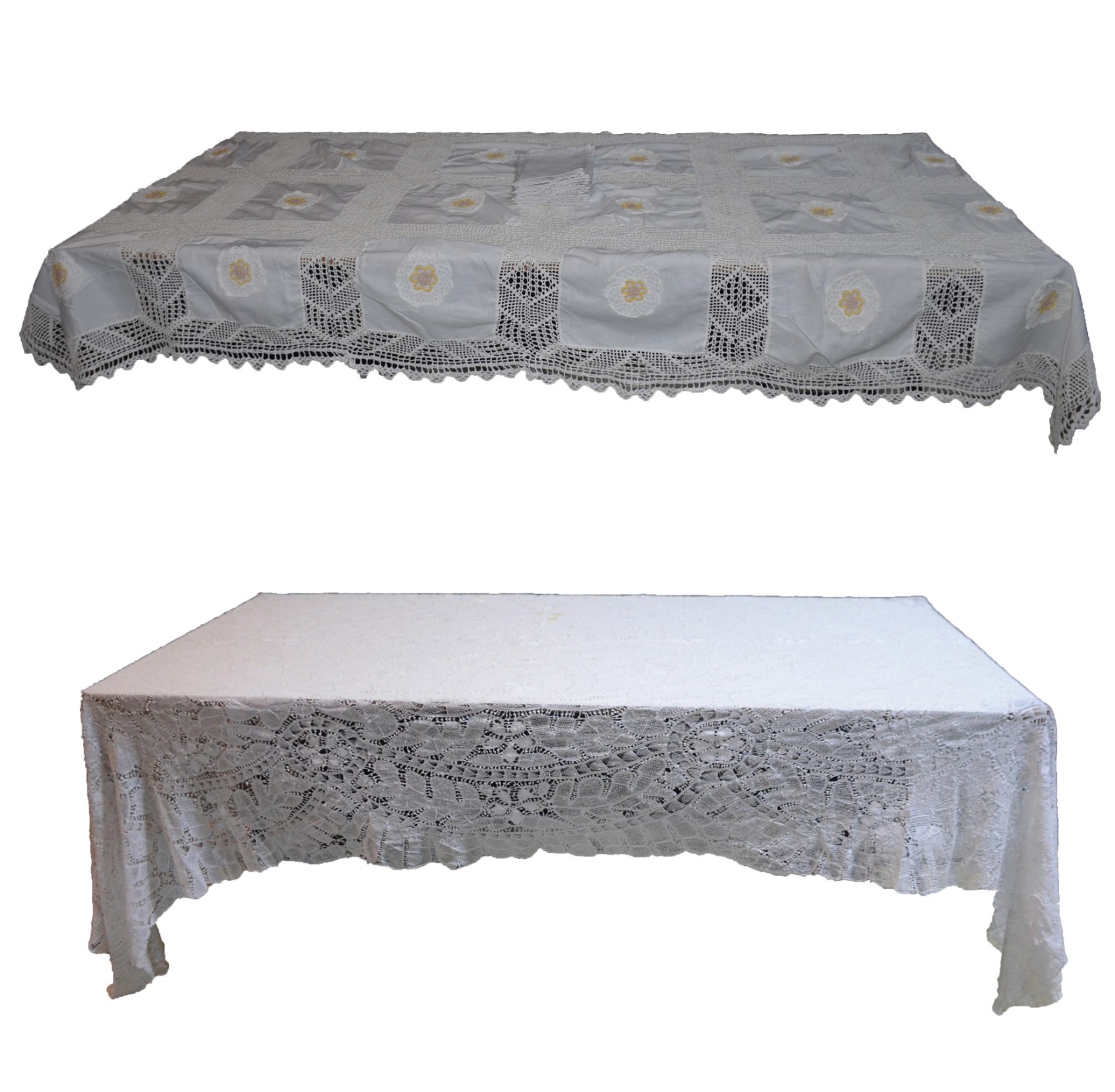 Duas toalhas de mesa de diferentes modelos e tamanhos, uma delas com... - foto 2 de 11