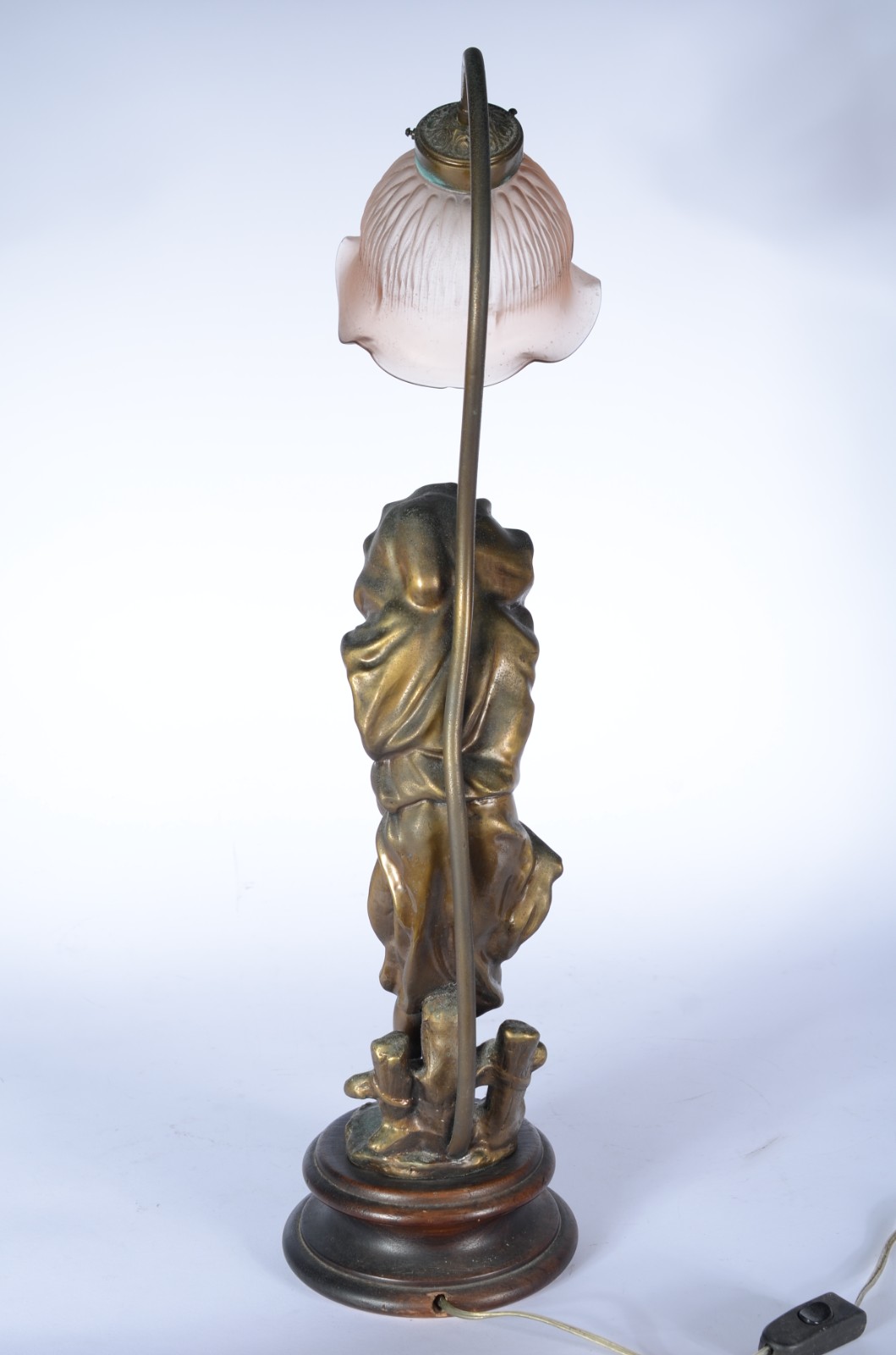 Abatjour de petit bronze patinado de dourado representando figura... - foto 4 de 8