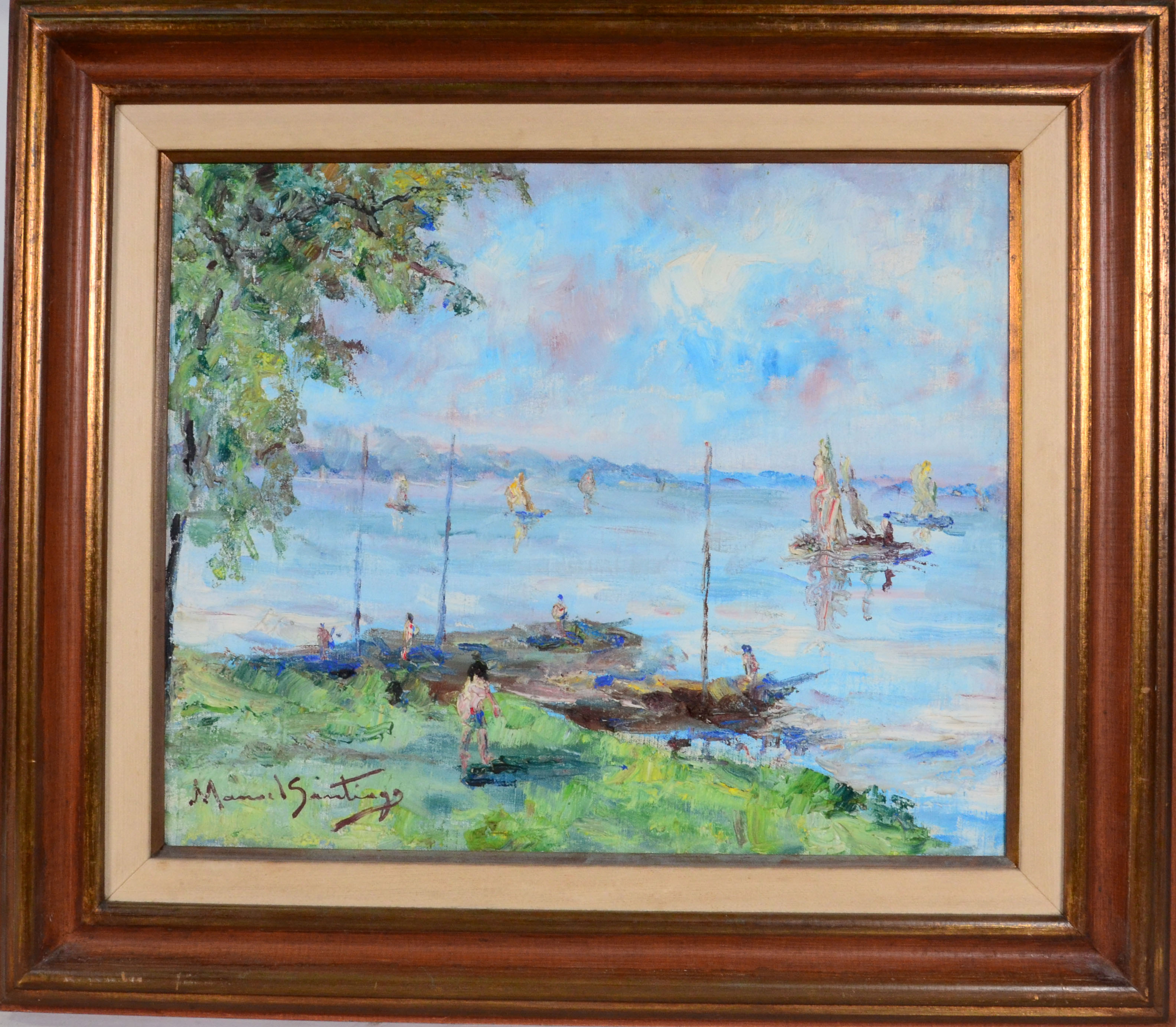 Manoel Santiago (1897-1987), Marinha com barcos - foto 1 de 3