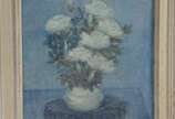 Assinatura não identificada, Vaso de Flores - Óleo sobre madeira.