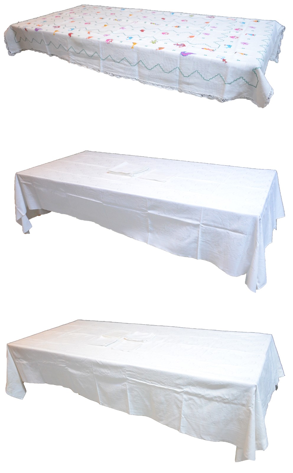 Três toalhas de mesa de diversos modelos e tamanhos. - foto 1 de 10