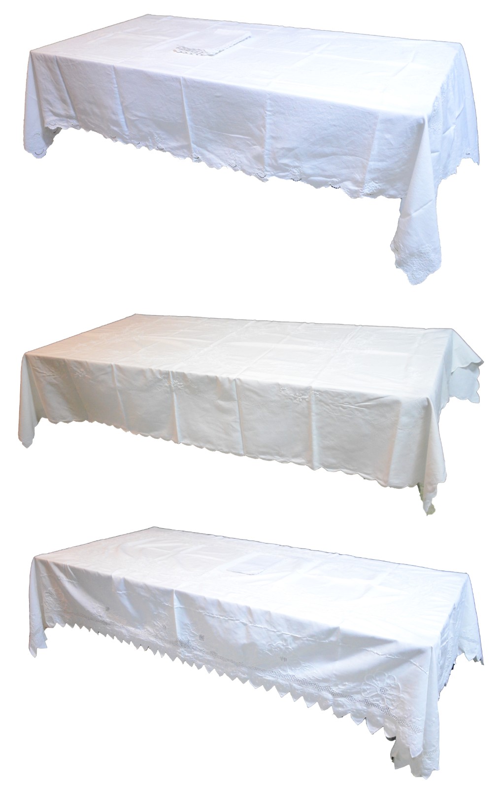 Três toalhas de mesa de diversos modelos e tamanhos. - foto 1 de 11