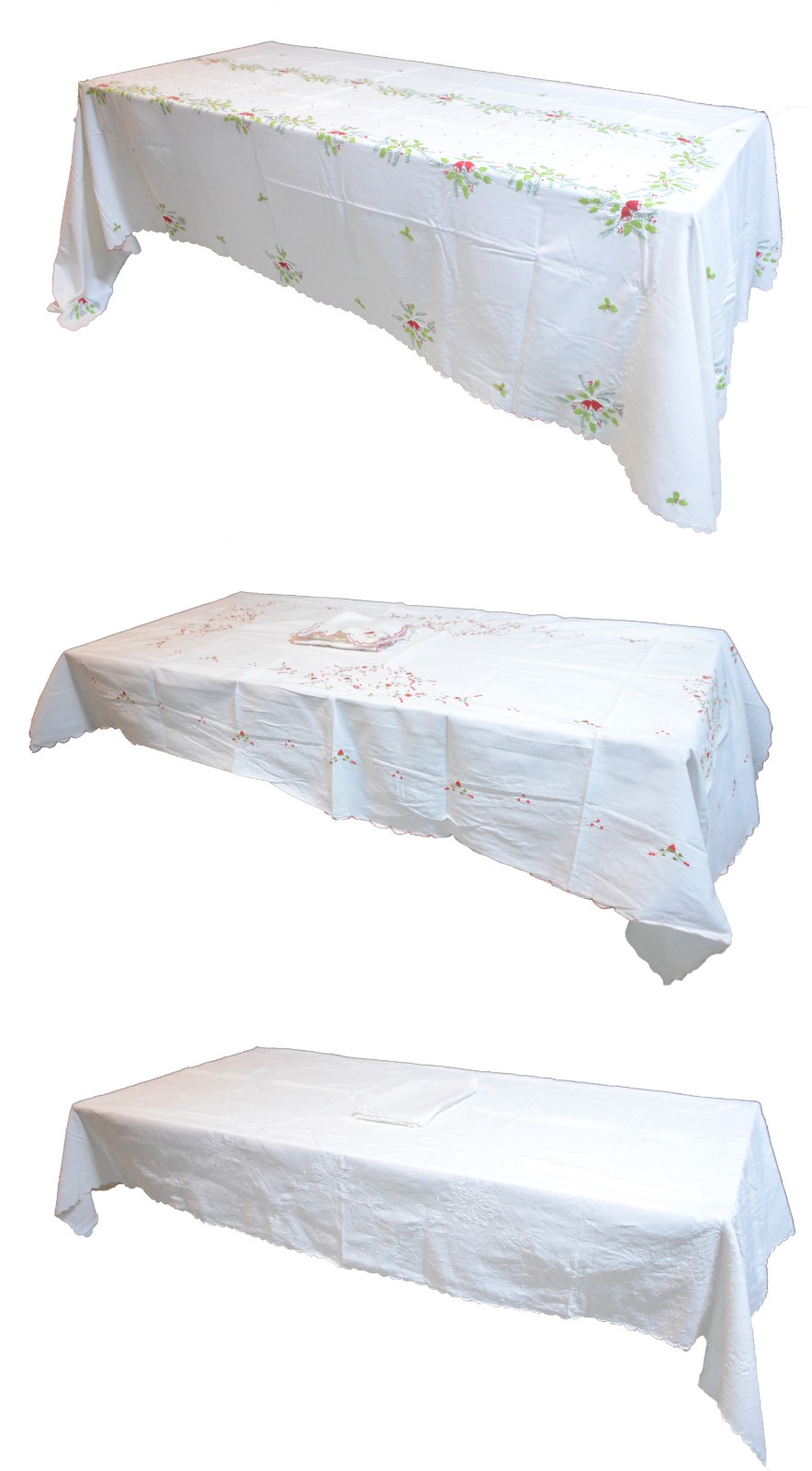 Três toalhas de mesa de diversos modelos e tamanhos. - foto 1 de 11