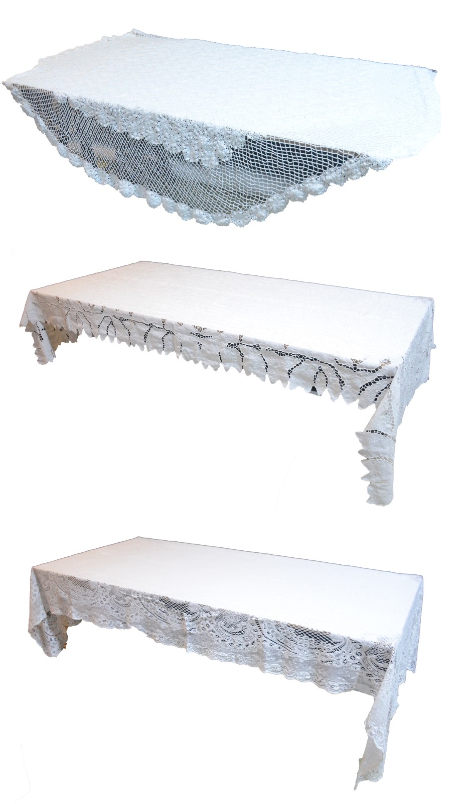 Três toalhas de mesa de diversos modelos e tamanhos. - foto 1 de 10