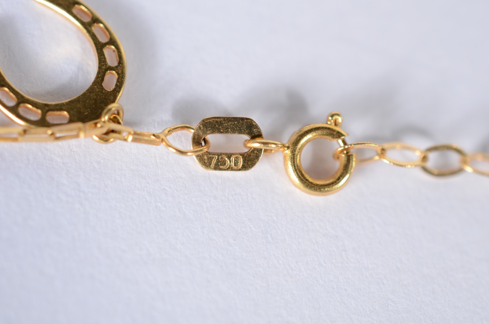 Pulseira/tornozeleira de ouro 18 k., contraste 750 mls. (Por motivos... - foto 4 de 8