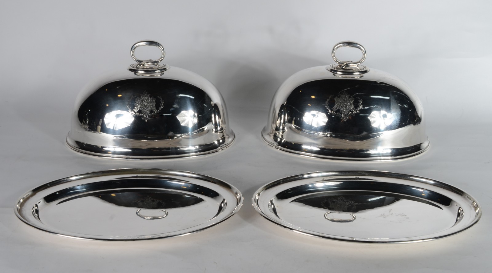 Par de "food dome" (abafadores) de metal prateado ingles Elkington &... - foto 2 de 8