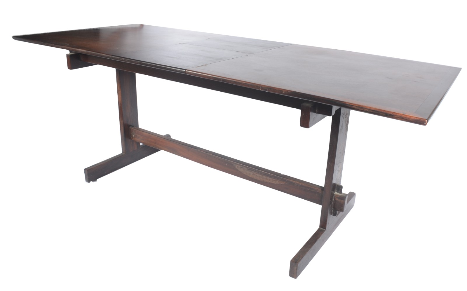 Mesa de jantar laminada de jacarandá, tampo retangular com tábua... - foto 1 de 11