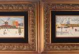 REGINA WEISS, Paisagens de inverno - Par de quadros - óleo sobre madeira.