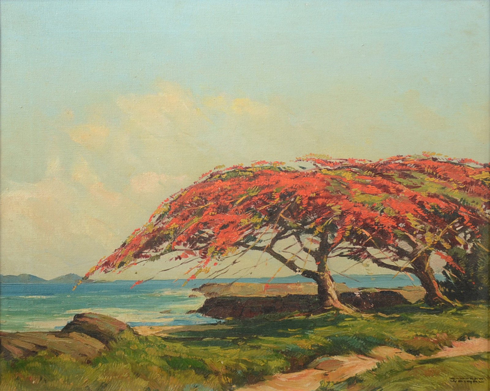 Rodolfo Weigel (1907-1987), Marinha com Flamboyant - foto 1 de 8
