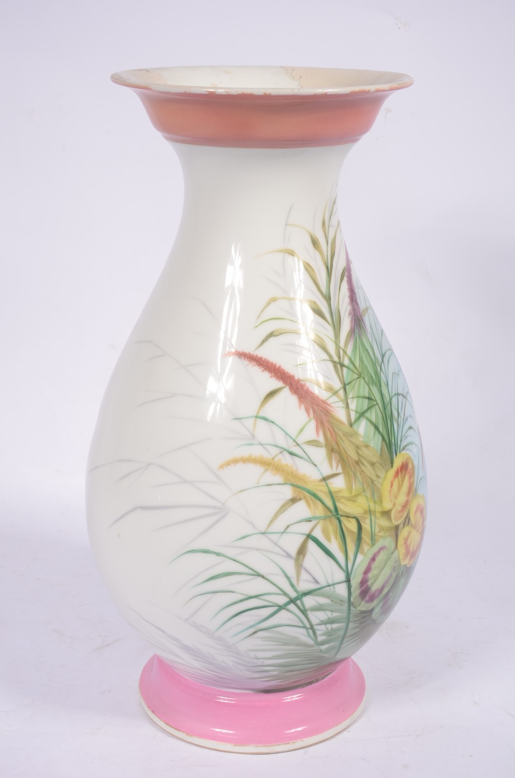 Grande vaso de porcelana Velho Paris decorado com figuras de garças e... - foto 5 de 8