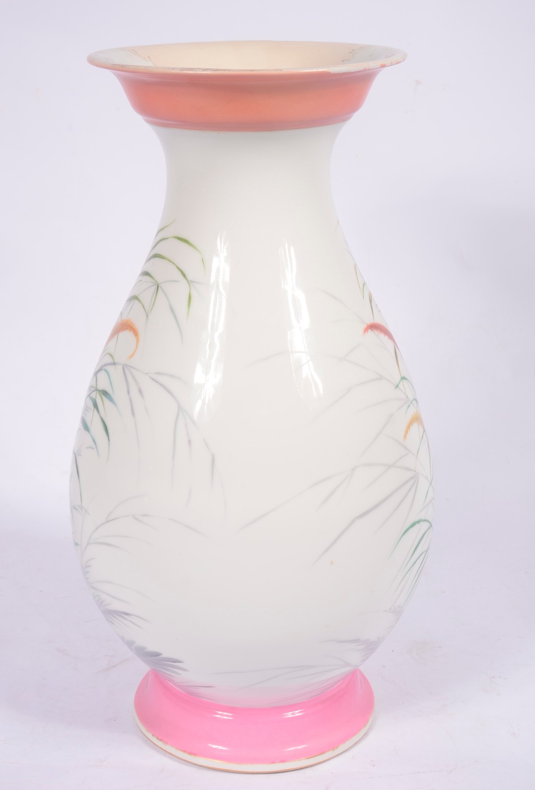Grande vaso de porcelana Velho Paris decorado com figuras de garças e... - foto 6 de 8