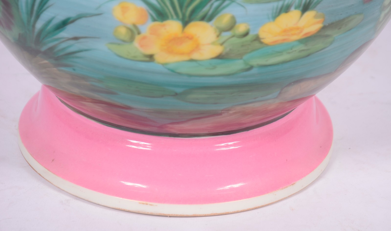 Grande vaso de porcelana Velho Paris decorado com figuras de garças e... - foto 2 de 8