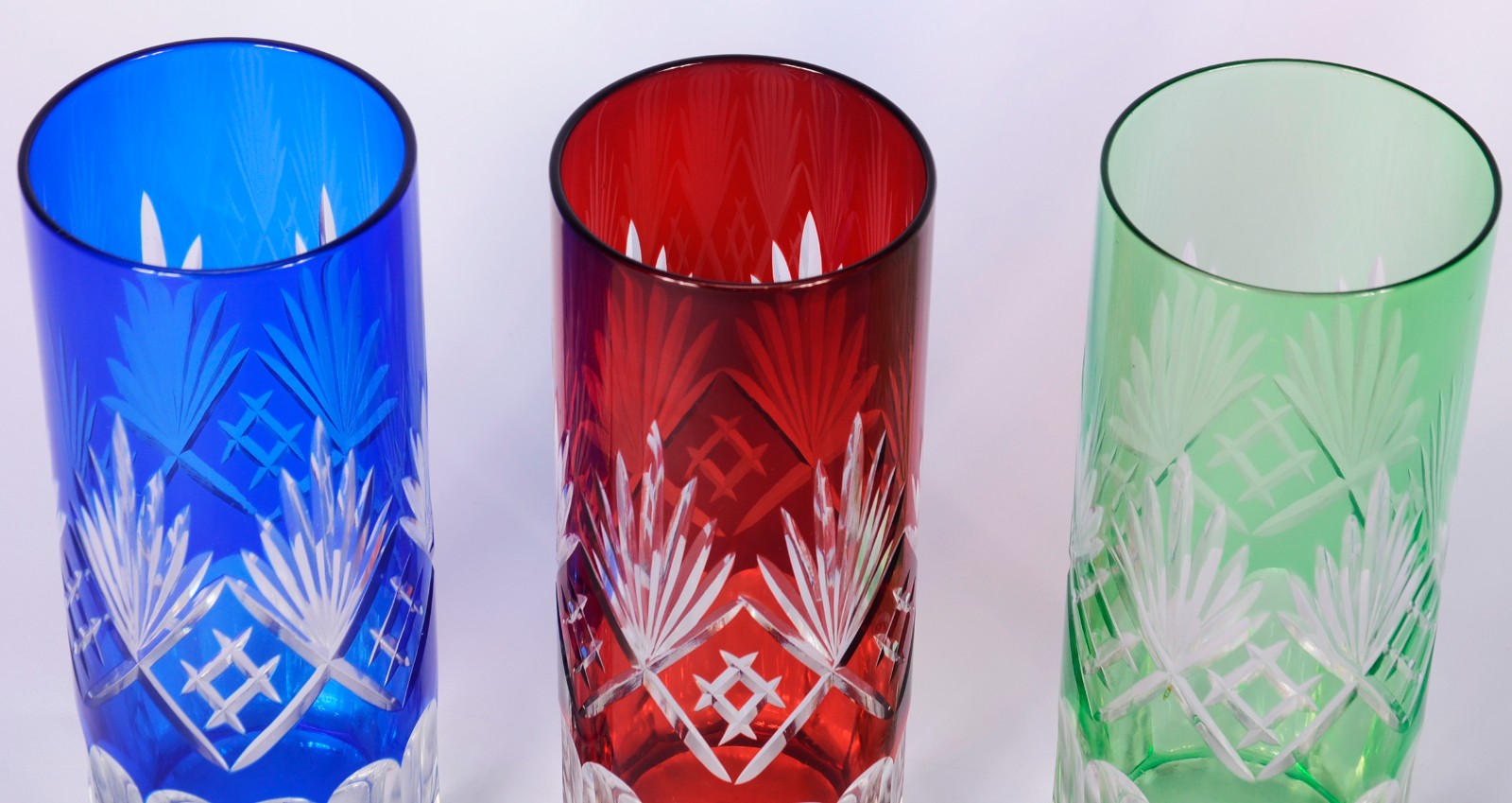 Conjunto com 12 copos para long drink de cristal doublé lapidado, nas... - foto 3 de 7