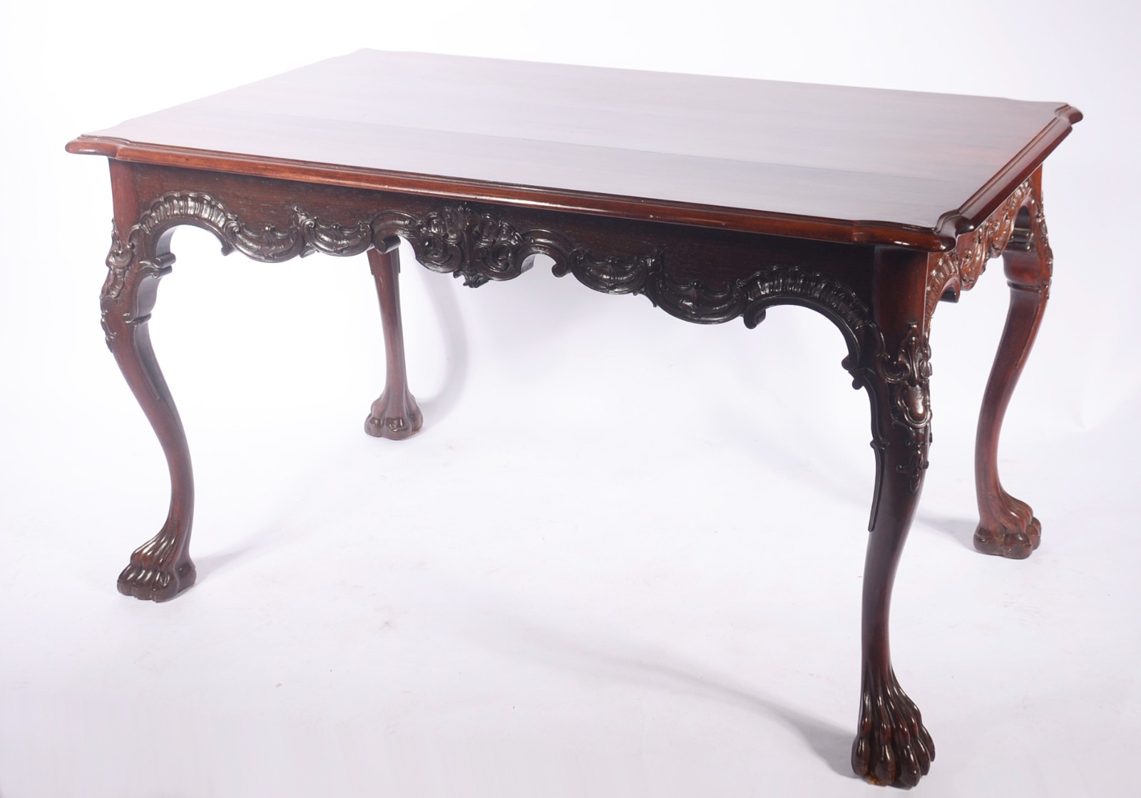 Elegante mesa de apresentação de jacarandá com pernas arqueadas, saia... - foto 1 de 7