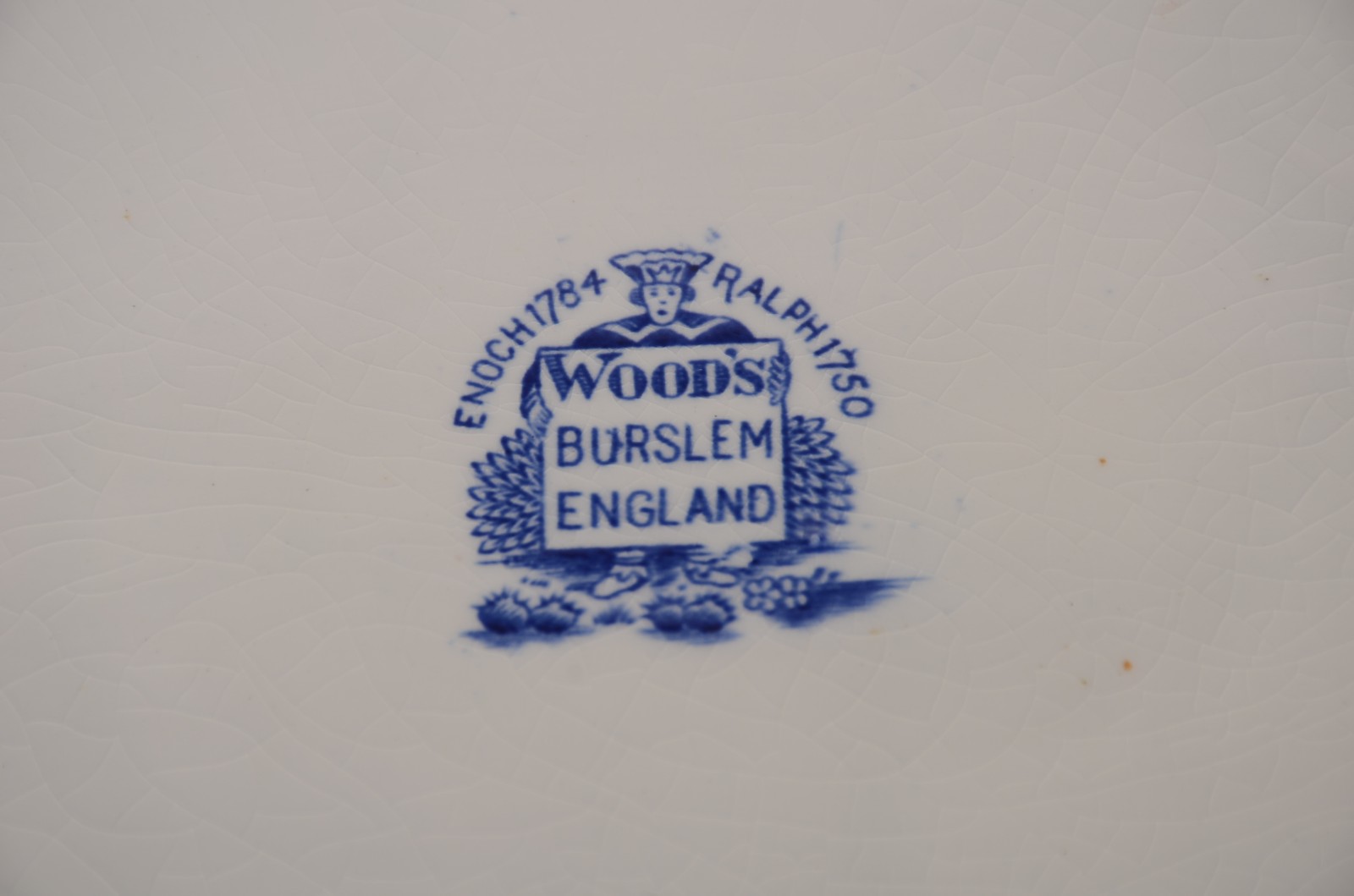Grande travessa oval de faiança inglesa "Wood's - Burslem", decorada... - foto 8 de 9