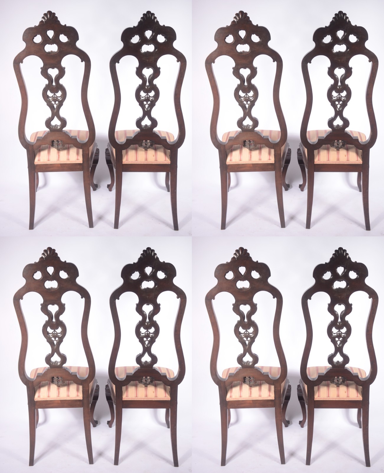 Conjunto com 8 cadeiras para sala de jantar de madeira nobre, estilo... - foto 11 de 11