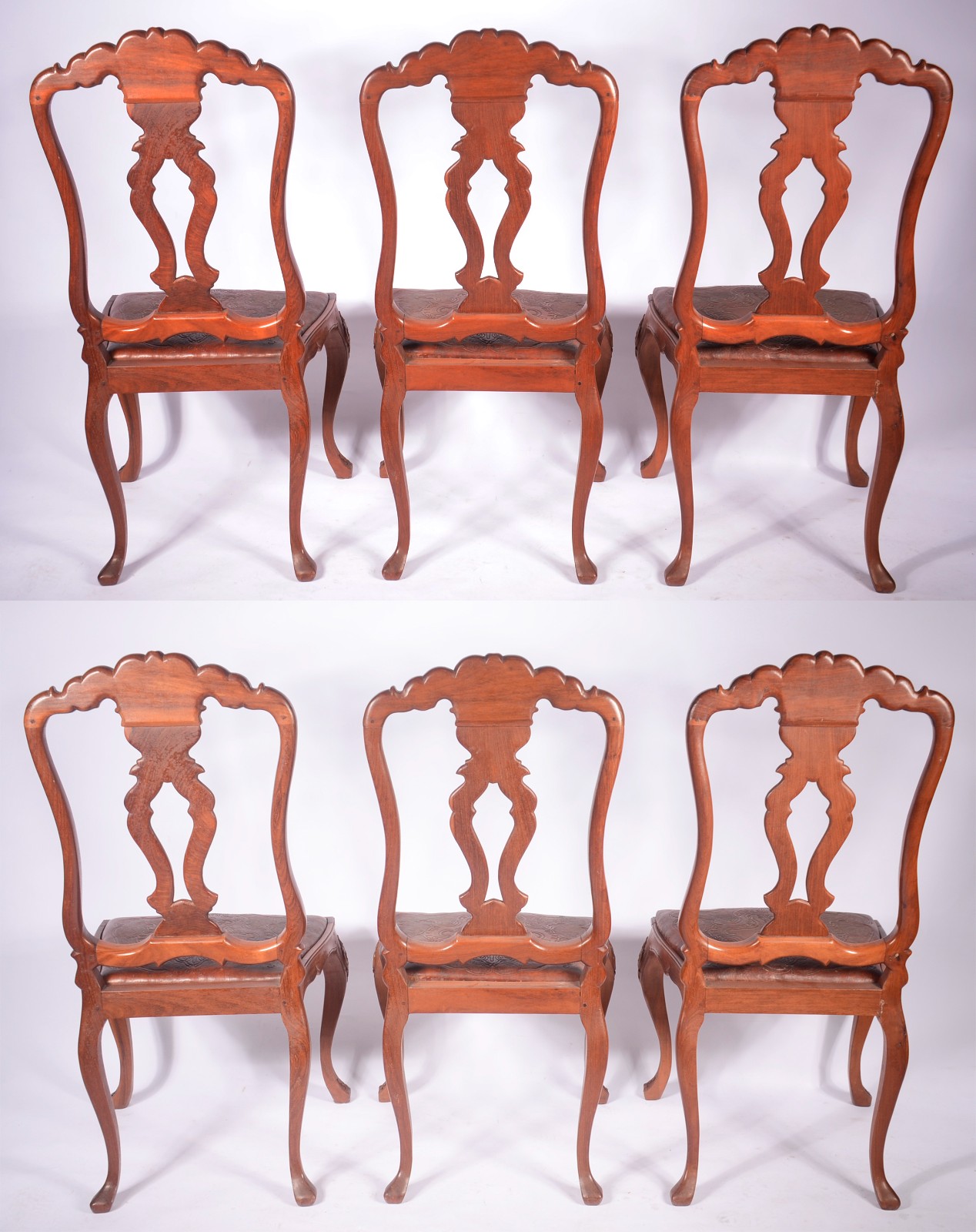 Conjunto com 6 cadeiras de madeira nobre para sala de jantar, estilo... - foto 8 de 9