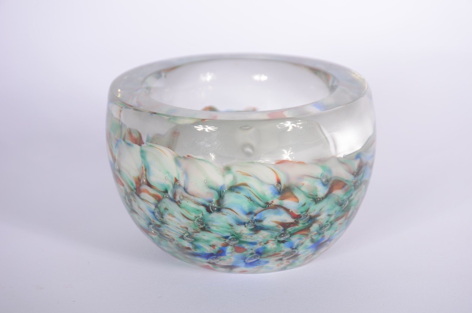 Quatro peças diversas de vidro/cristal decorativo, sendo: Fruteira... - foto 4 de 9