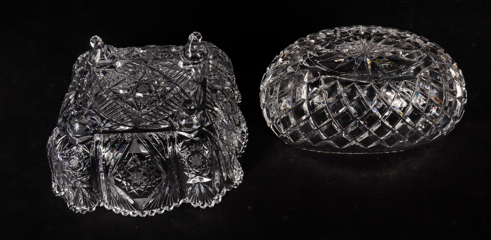 Duas fruteiras de cristal tcheco lapidado. - foto 9 de 10