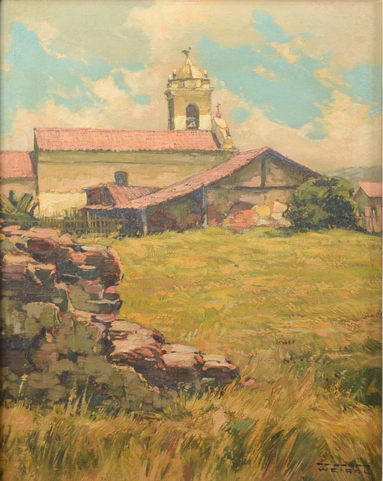 Rodolfo Weigel (1907-1987), Paisagem com Igreja - foto 1 de 5