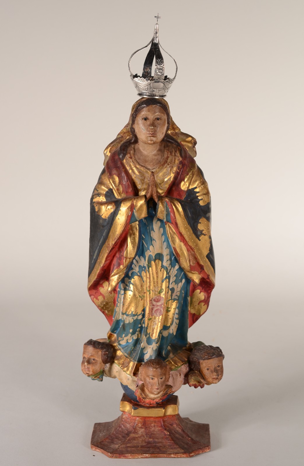 Nossa Senhora da Conceição - Imagem de madeira policromada e dourada... - foto 1 de 9