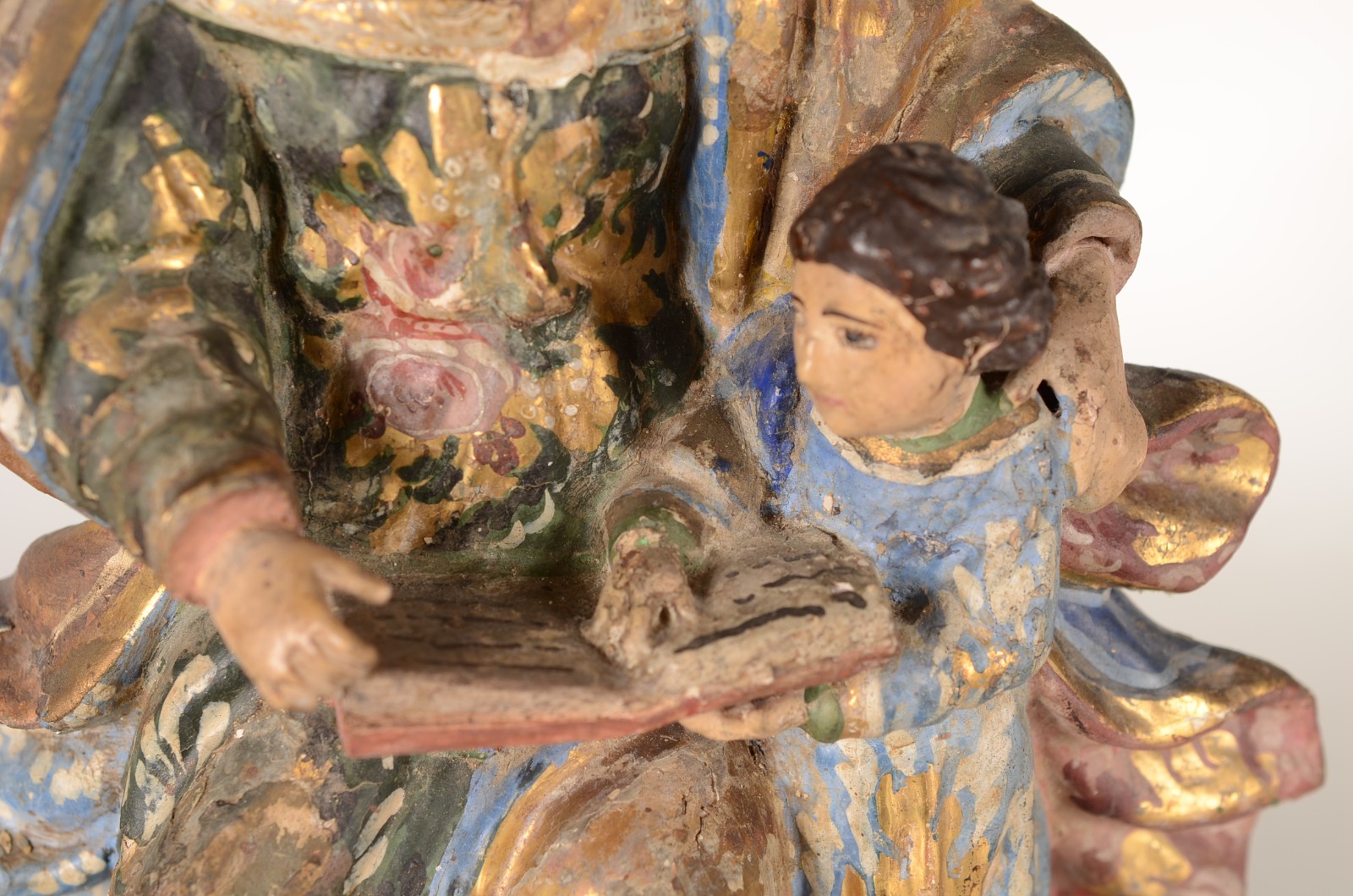 Santana Mestra - Imagem de madeira policromada e dourada Século XIX... - foto 2 de 8