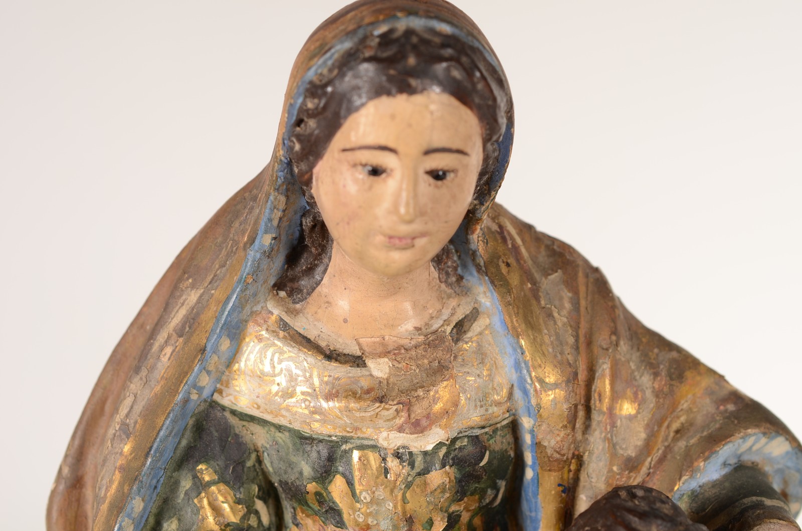 Santana Mestra - Imagem de madeira policromada e dourada Século XIX... - foto 3 de 8