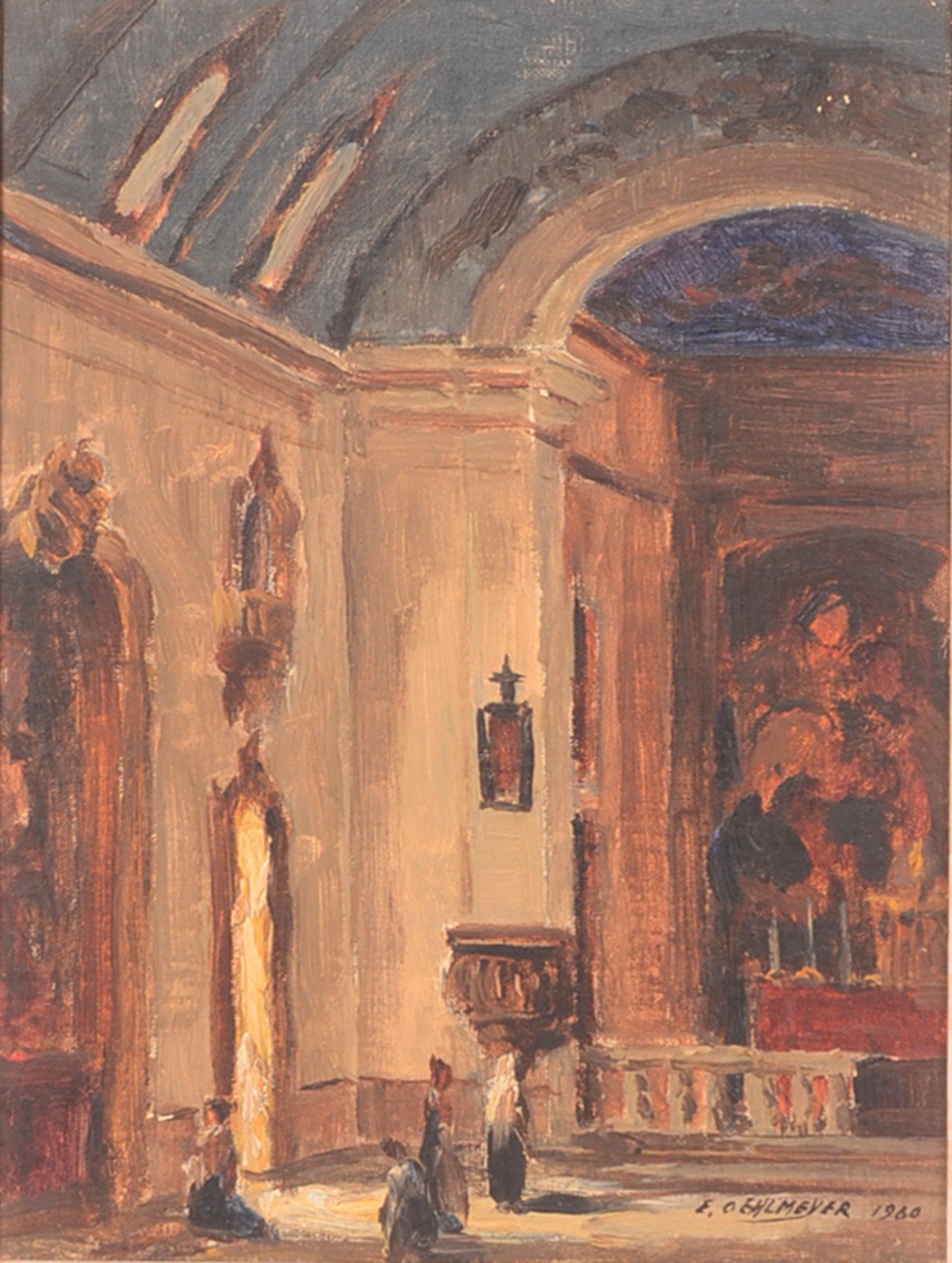 Edgard Oehlmeyer (1909-1967), Interior de Igreja - foto 1 de 4