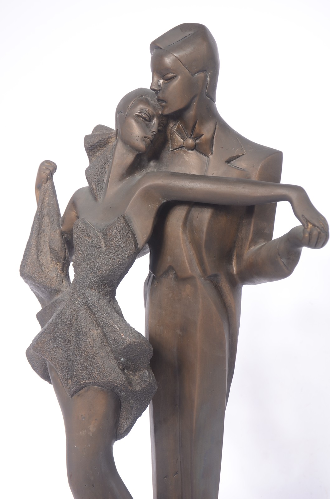 Escultura de bronze representando casal de dançarinos, base de... - foto 2 de 5