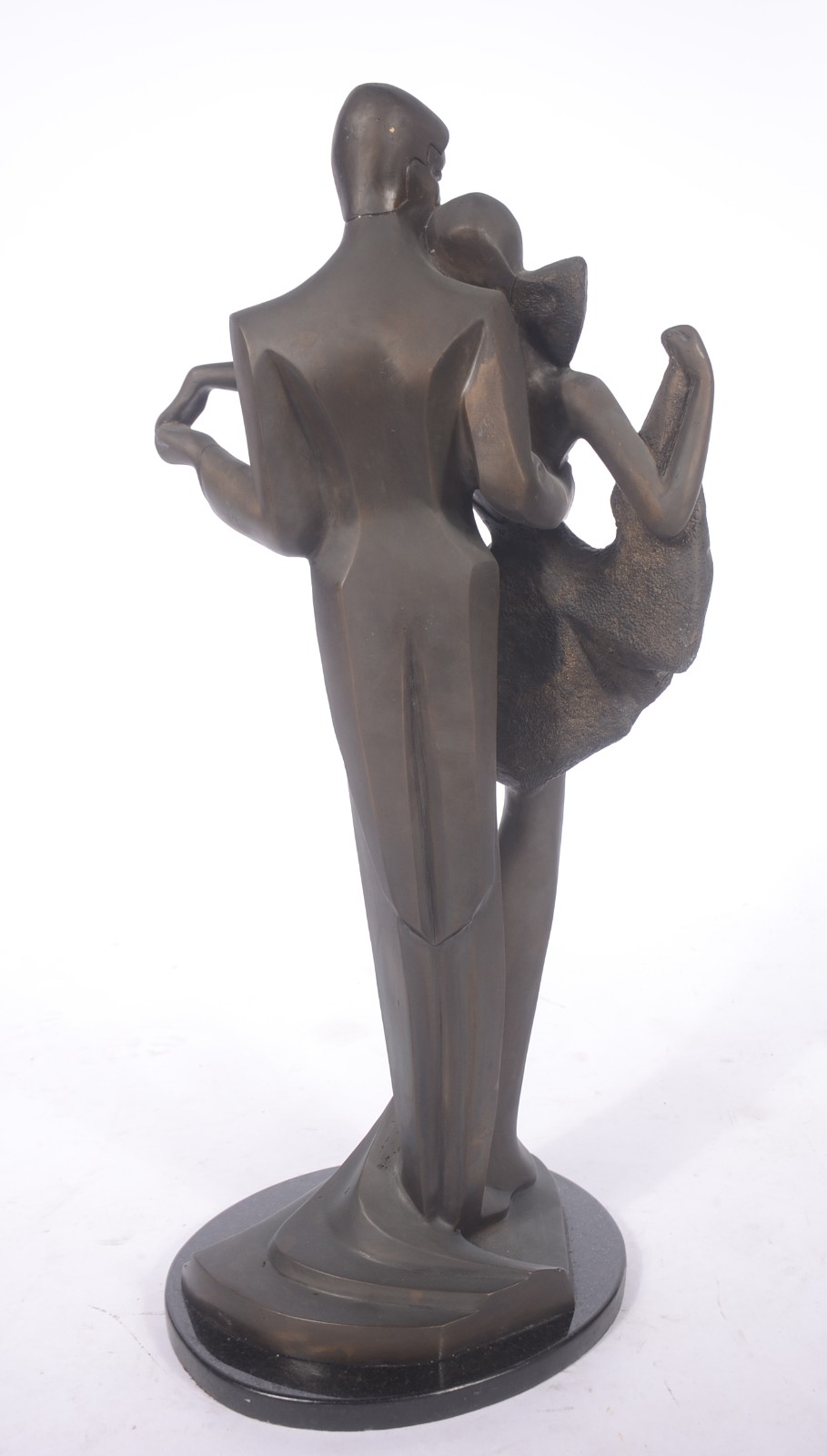 Escultura de bronze representando casal de dançarinos, base de... - foto 4 de 5