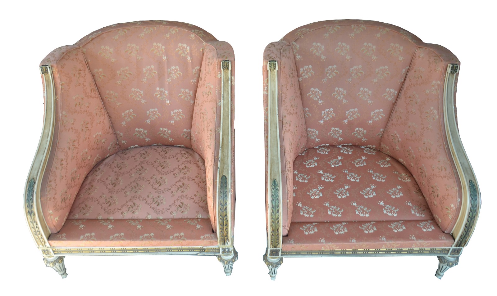 Conjunto de sofá para 3 lugares e par de poltronas, estilo francês... - foto 7 de 8