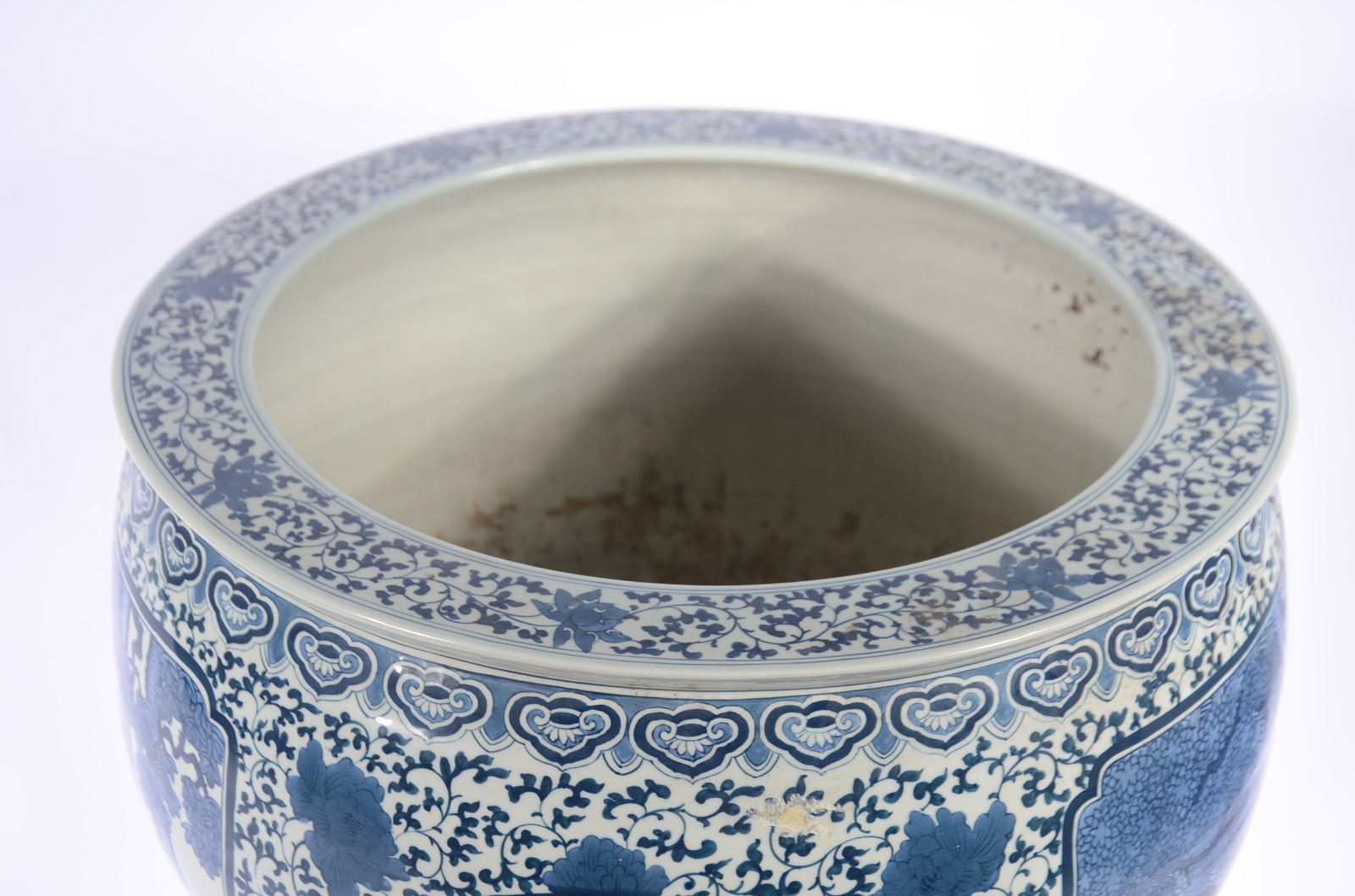 Grande aquário/cachepot de porcelana oriental decorada com pássaros... - foto 5 de 7
