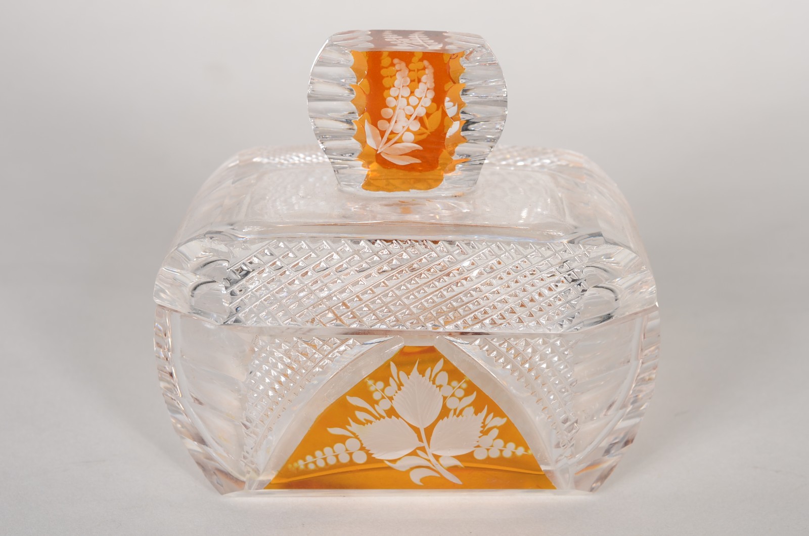 Conjunto para toilette com 3 peças de cristal doublé âmbar, sendo... - foto 8 de 11
