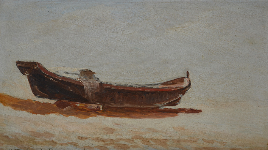 VIRGÍLIO LOPES RODRIGUES (1863 - 1944) - Marinha - osm - 27 x 48 - foto 2 de 3