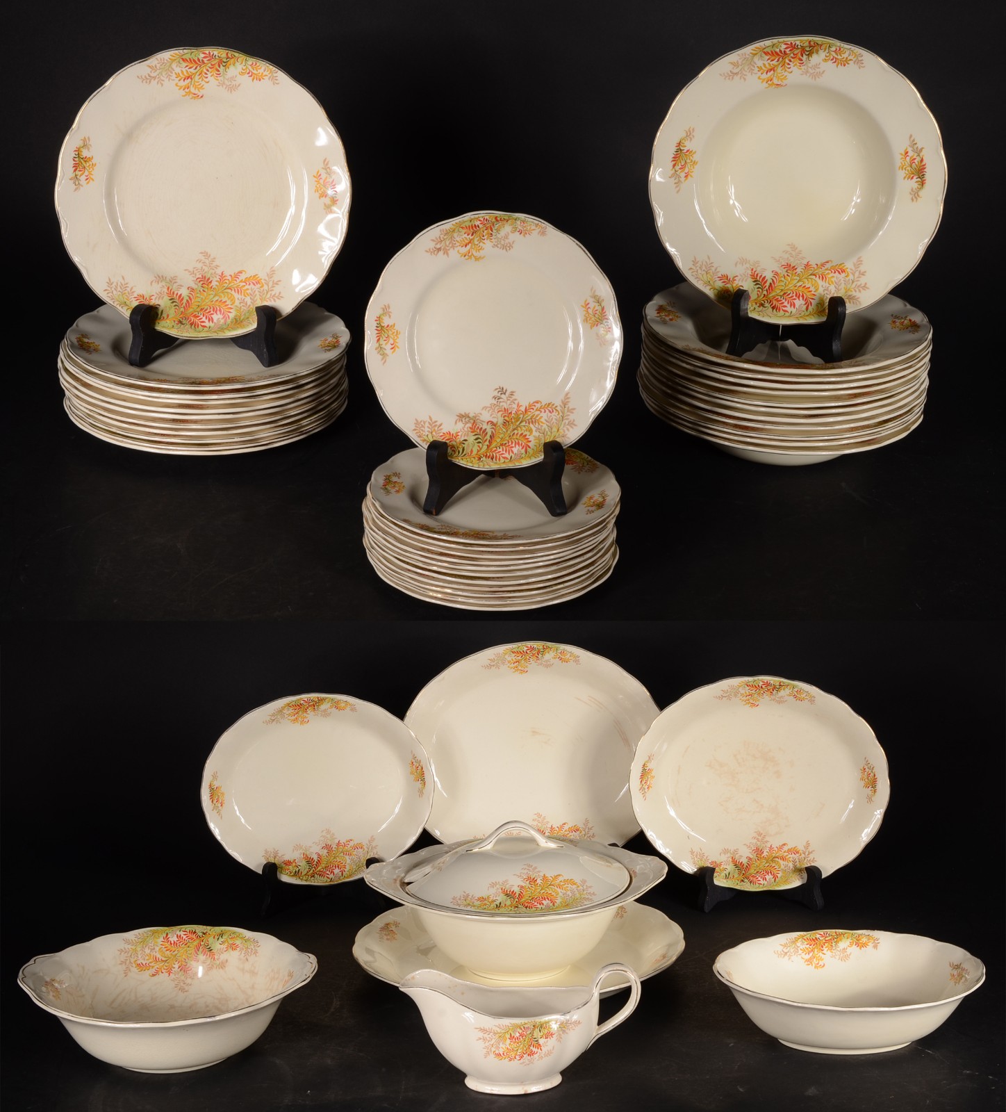 Aparelho de jantar de faiança inglesa, Creampetal, Grindley, na cor... - foto 1 de 8